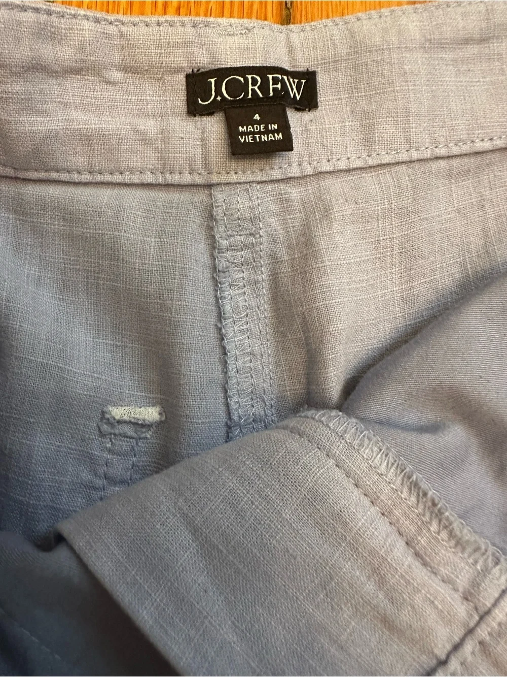 J.Crew Periwinkle Linen Blend Cropped Pants Women's Size 4 Coastal Preppy 1127